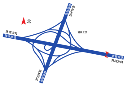 潍坊青银高速与荣潍高速交汇涌泉立交东跨线桥广告